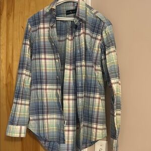 Ralph Lauren Blue Label Blue and Red Casual Button Down Shirt
